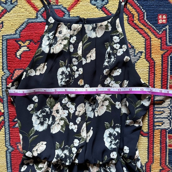 Women’s Navy Floral Fit & Flare Spring & Summer Party Dress Size Medium - Picture 8 of 11